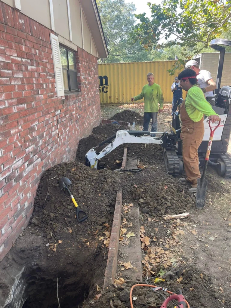 Foundation cracks in a Tulsa home showing signs of settling